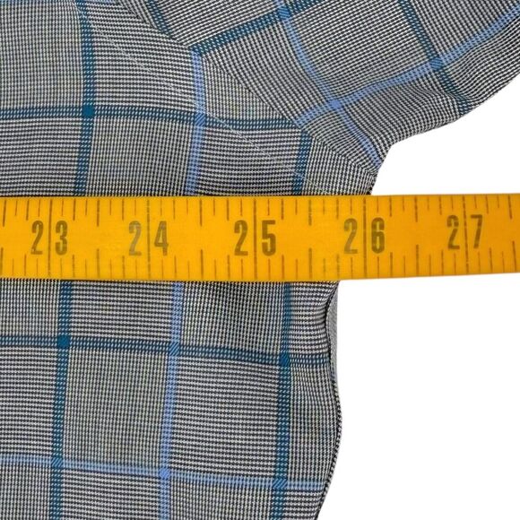 UNTUCKit Men's Ortman Wrinkle Free Relaxed Long Sleeve Shirt Gray/Blue Plaid XL - Picture 10 of 11
